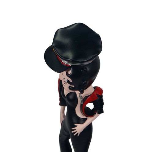 Betty Boop biker figurine, wearing a tight black dress.