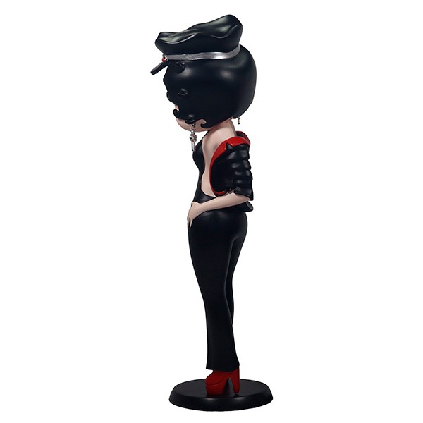 Betty Boop biker figurine, wearing a tight black dress.