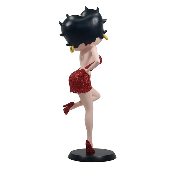 Figura betty boop lanzando beso, vestido rojo.