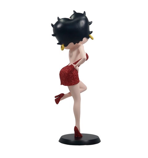 Betty Boop figure blowing a kiss, wearing a red dress.