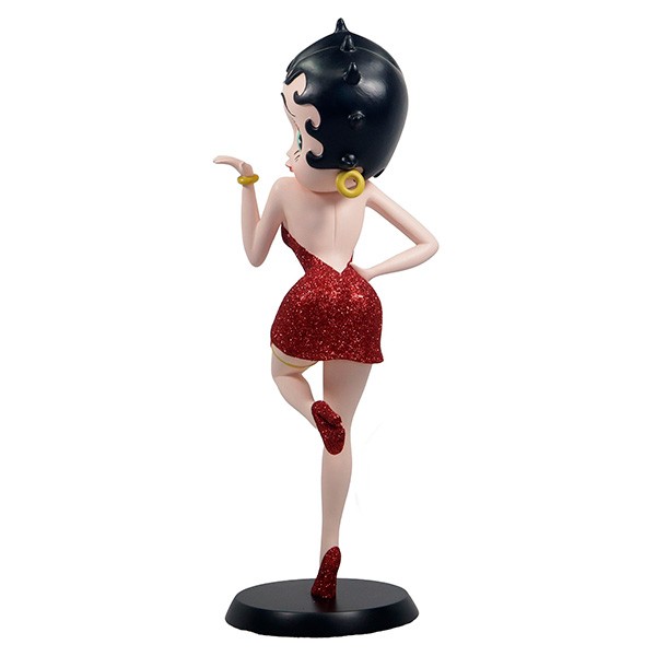 Betty Boop figure blowing a kiss, wearing a red dress.