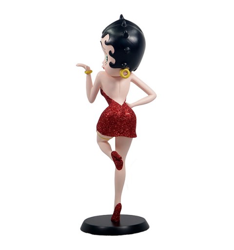 Betty Boop figure blowing a kiss, wearing a red dress.