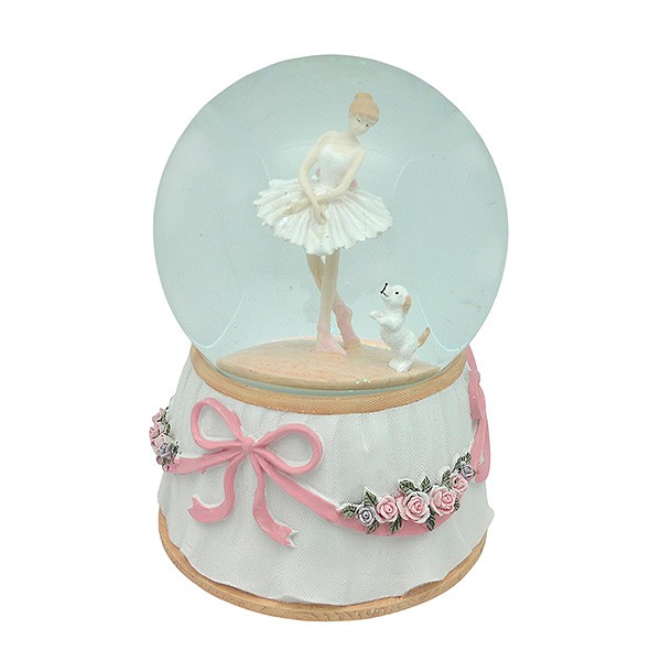 Dancing snow globe and puppy