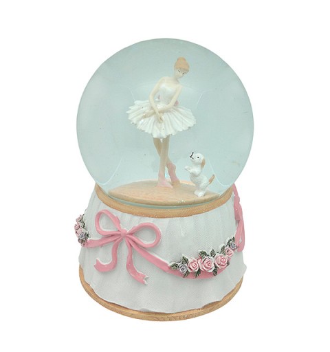 Dancing snow globe and puppy