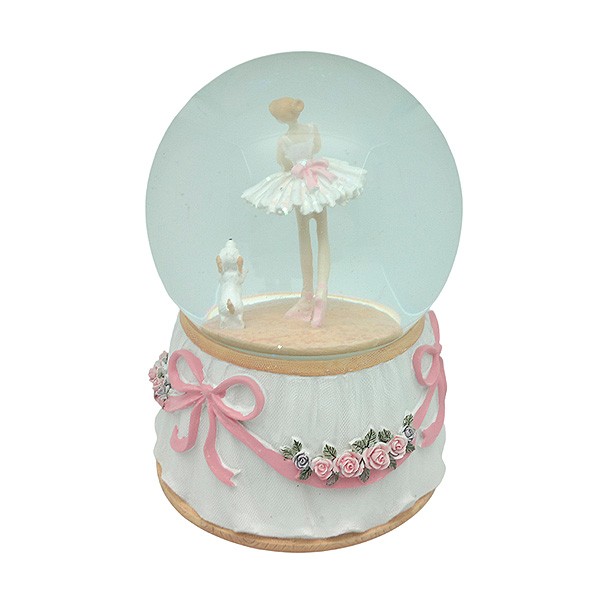 Dancing snow globe and puppy