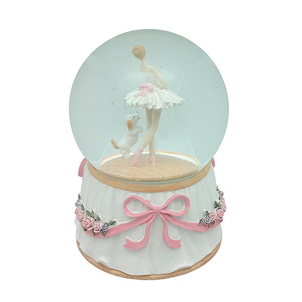 Dancing snow globe and puppy