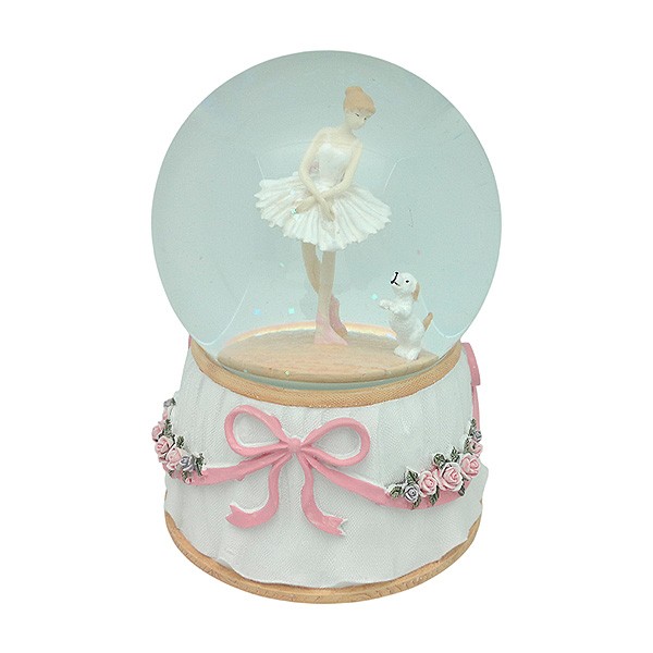 Dancing snow globe and puppy