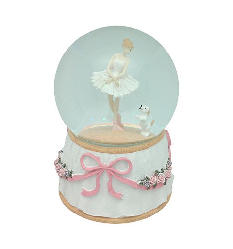 Dancing snow globe and puppy