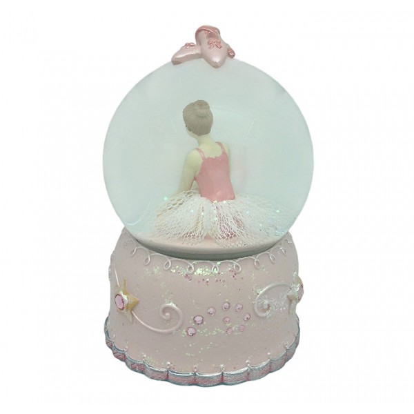 Bola de nieve, en la que podemos ver a una bailarina, ajustando sus zapatillas de punta.