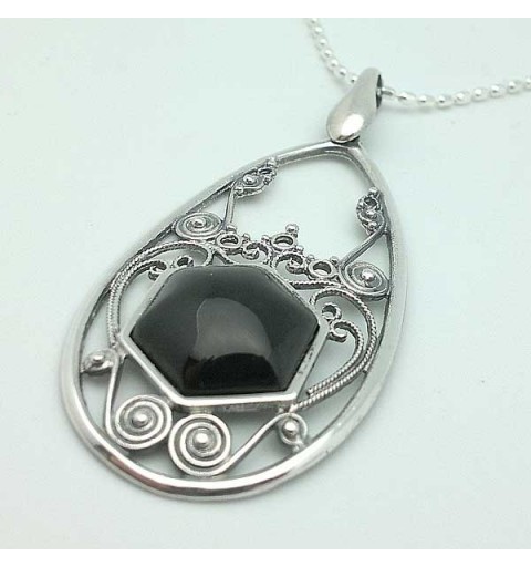 Pendant Silver and Jet