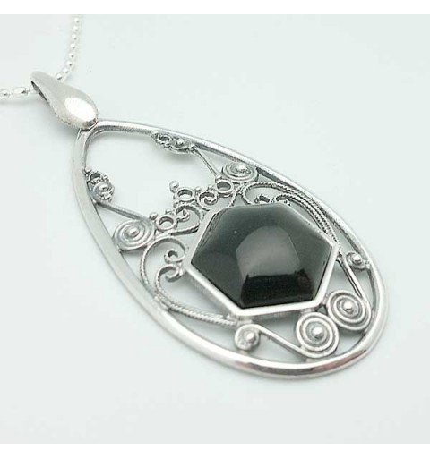 Pendant Silver and Jet