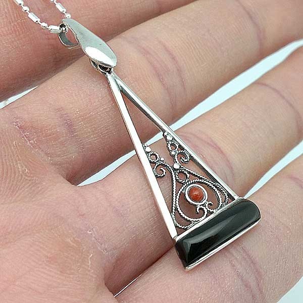 Pendant Sterling Silver and Jet.