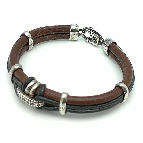 Bracelet Leather and Sterling Silver