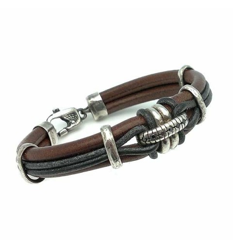 Bracelet Leather and Sterling Silver