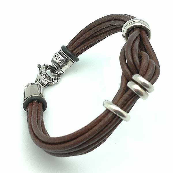 Leather and Silver Bracelet Sterling