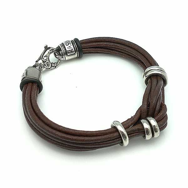 Leather and Silver Bracelet Sterling