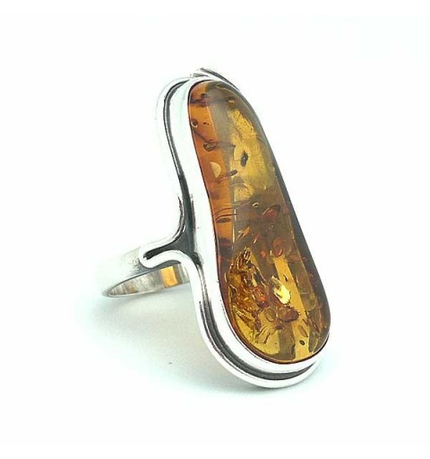 Ring Sterling Silver and Amber