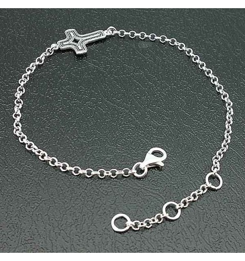 Silver bracelet with cross