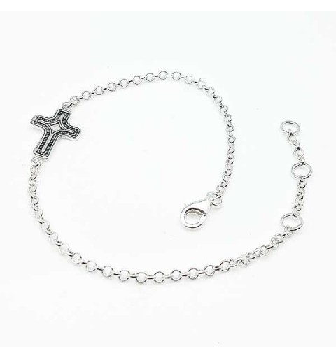 Silver bracelet with cross
