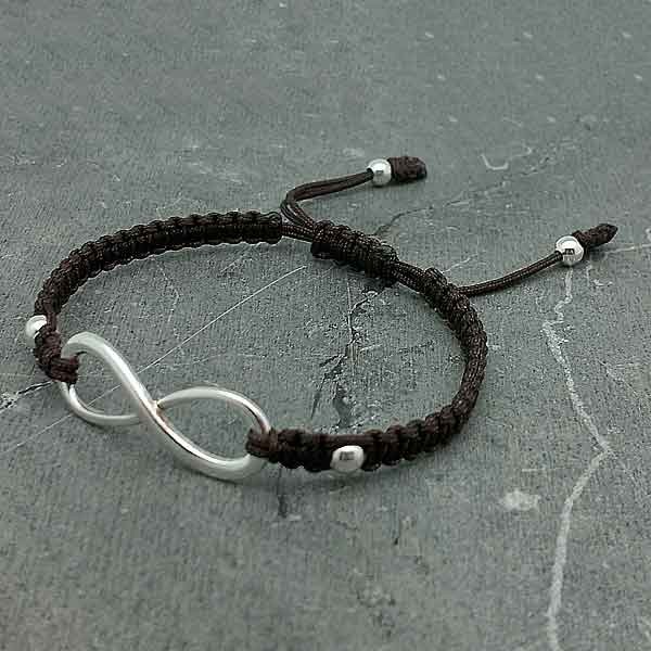 Infinity symbol silver bracelet