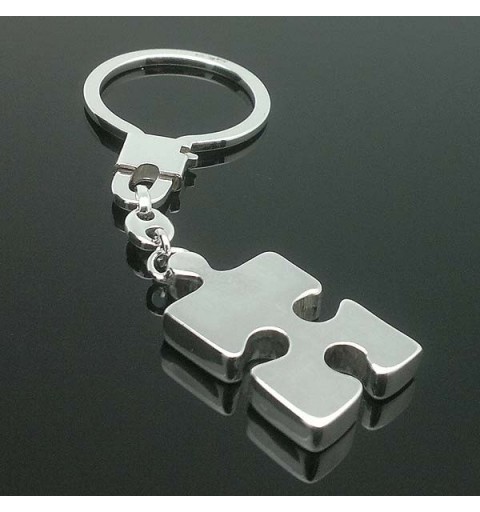 Keychain silver puzzle piece