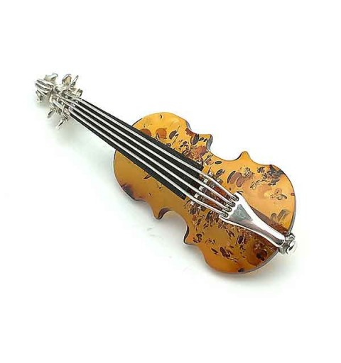 Broche plata violín