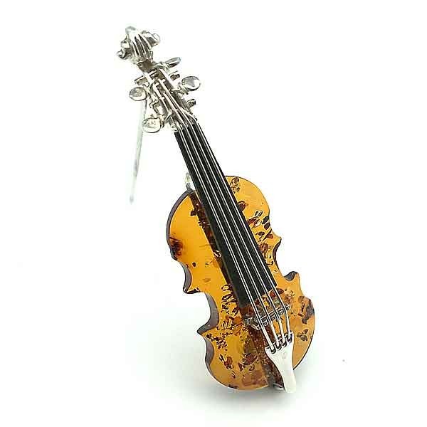Broche plata violín
