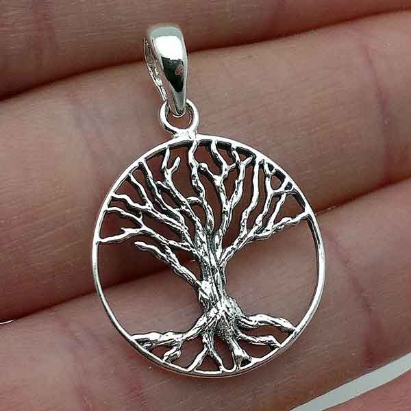 Colgante plata, árbol de la vida