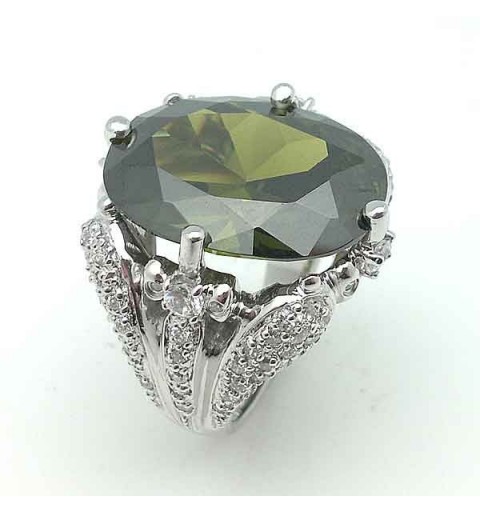 Sterling silver and cubic zirconia ring