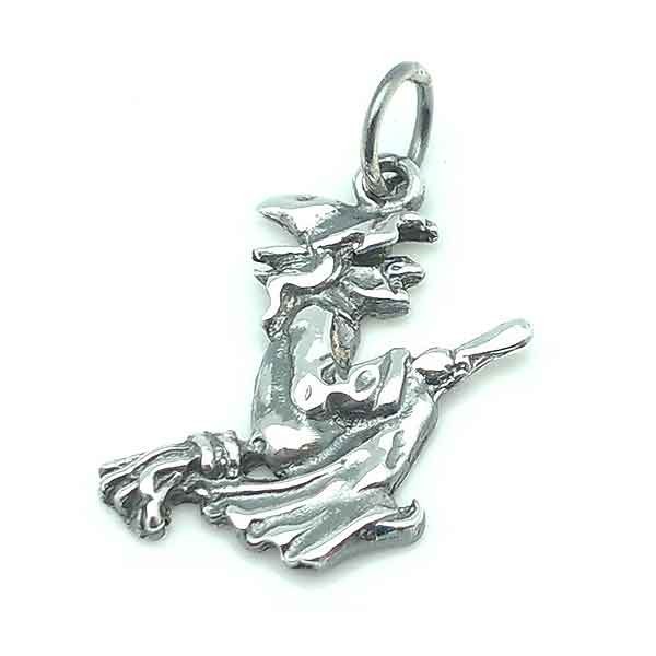 Witch pendant, sterling silver